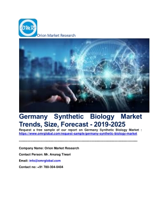 Germany Synthetic Biology Market Trends, Size, Forecast - 2019-2025