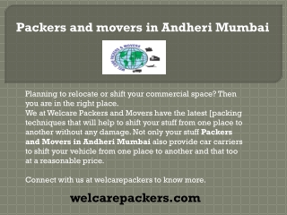 Packers and movers in Andheri Mumbai