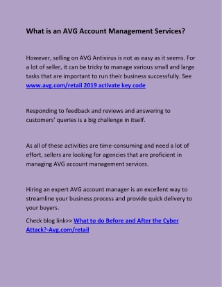 What is an AVG Account Management Services?