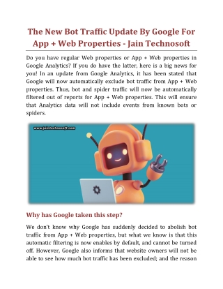 The New Bot Traffic Update By Google For App   Web Properties - Jain Technosoft