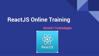 ReactJS Online Training- ReactJS Online Course- Naresh I Technologies