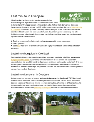 Last minute Overijssel