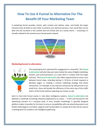 How to use a funnel io alternative for the benefit of your marketing team