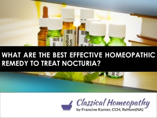 What Are the Best Effective Homeopathic Remedy to Treat Nocturia?