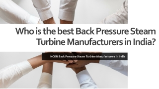 Back Pressure Steam Turbine Manufacturers - nconturbines.com