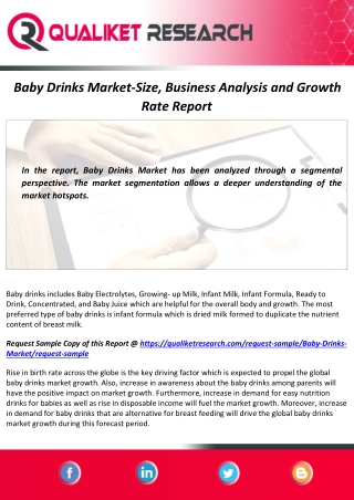 Baby Drinks Market Size, Technology Insights, Growth, Development Status, Top Leaders & Forecast From 2020 To 2027