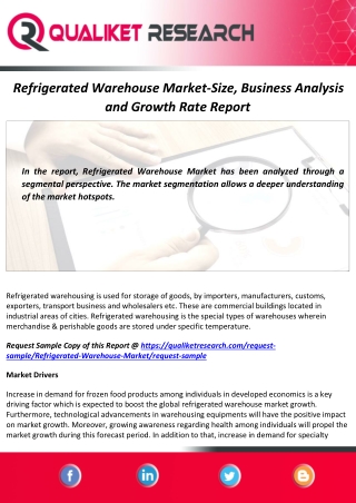 Refrigerated Warehouse Market | Global Opportunities, Development Strategy, Competitive Landscape And Forecast Till 2027