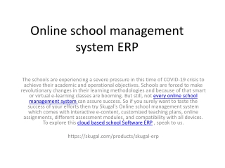 Best Free Online school management system ERP India