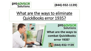 What are the ways to eliminate QuickBooks error 1935?