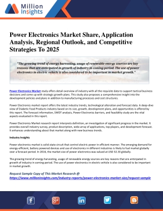 Power Electronics Market Share, Application Analysis, Regional Outlook, and Competitive Strategies To 2025