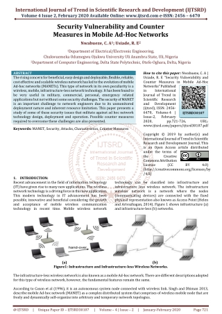 Security Vulnerability and Counter Measures in Mobile Ad Hoc Networks