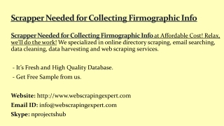 Scrapper Needed for Collecting Firmographic Info