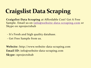 Craigslist Data Scraping
