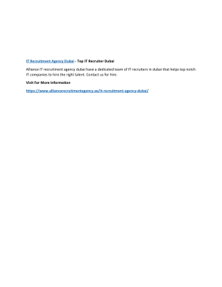 IT Recruitment Agency Dubai - Top IT Recruiter Dubai