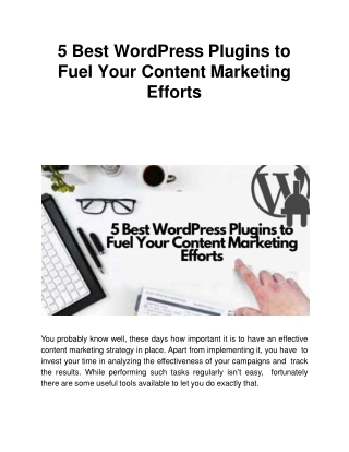5 Best WordPress Plugins to Fuel Your Content Marketing Efforts