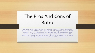 The Pros And Cons of Botox