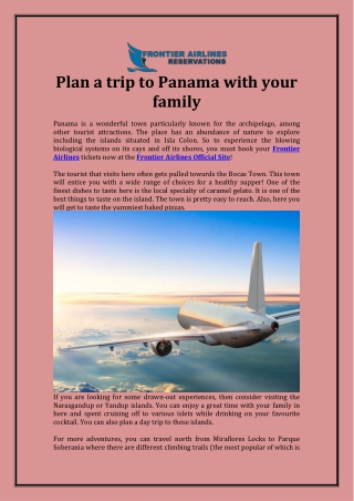 Plan a trip to Panama with your family