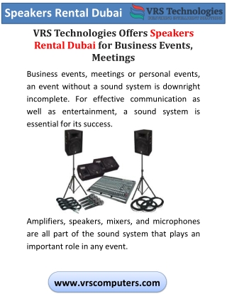 Are you Searching for Speakers Rental Dubai