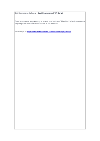 Get Ecommerce Software - Best Ecommerce PHP Script