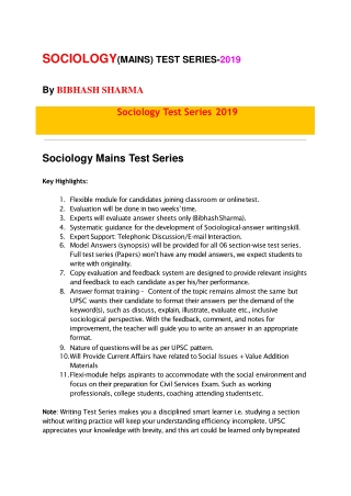 Sociology Online Test Series