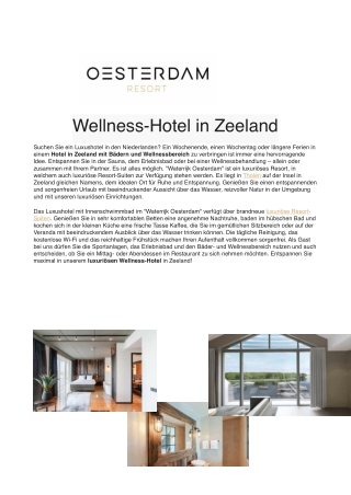 Wellnesshotel in Zeeland