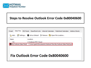 1-888-726-3195 Steps to Resolve Outlook Error Code 0x80040600