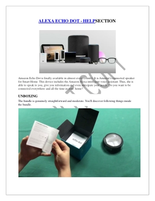 ALEXA ECHO DOT - HELPSECTION