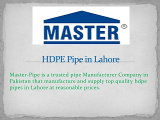 HDPE Pipe in Lahore