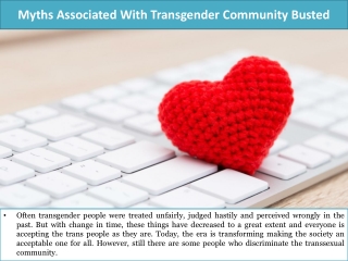 Myths Associated with Transgender Community Busted