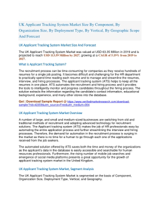 UK Applicant Tracking System Market Size By Component, By Organization Size, By Deployment Type, By Vertical, By Geograp