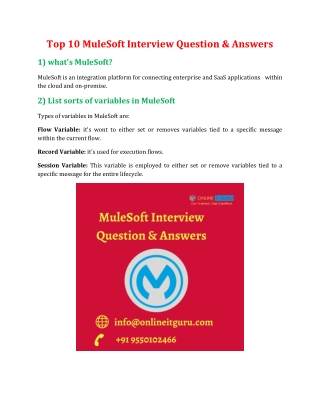 Top 10 Mulesoft Interview Questions & Answers