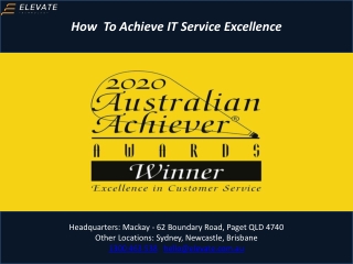 How To Achieve IT Service Excellence | Elevate Technology