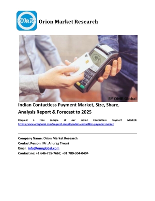 Indian Contactless Payment Market Size, Industry Trends, Share and Forecast 2019-2025