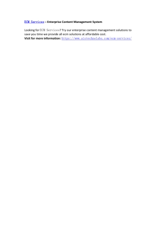 ECM Services – Enterprise Content Management System