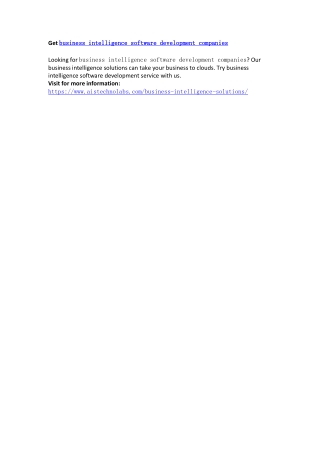 Get business intelligence software development companies