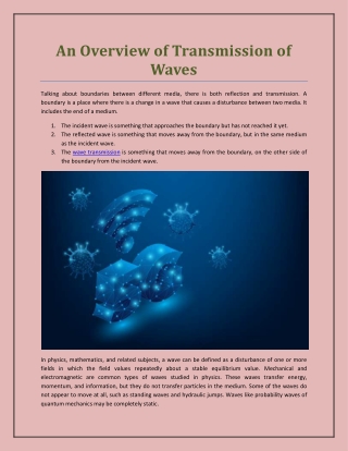 An Overview of Transmission of Waves