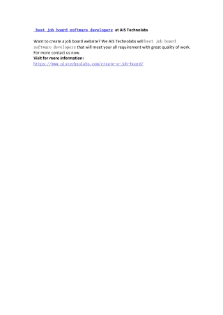 best job board software developers at AIS Technolabs