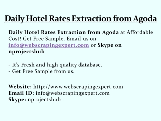 Daily Hotel Rates Extraction from Agoda