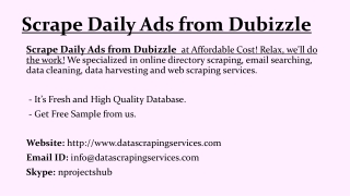 Scrape Daily Ads from Dubizzle