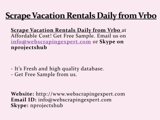 Scrape Vacation Rentals Daily from Vrbo