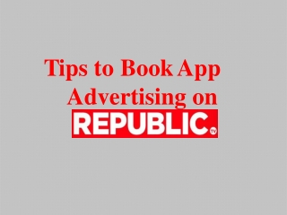 Republic TV App Advertising Rates and Ad Options