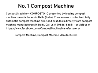 No. 1 Compost Machine