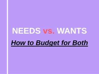 Needs vs. Wants: How to Budget for Both