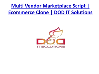 Multi Vendor Marketplace Script | Ecommerce Clone | DOD IT Solutions