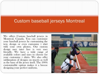 Custom baseball jerseys Montreal