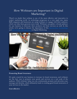 How Webinars are Important in Digital Marketing?
