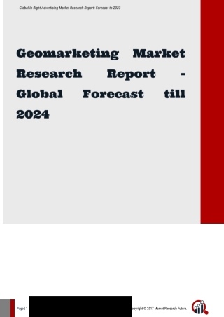 Geomarketing Market Research Report - Global Forecast till 2024