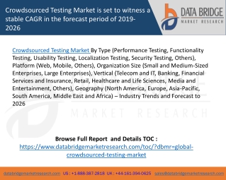 Crowdsourced Testing Market is set to witness a stable CAGR in the forecast period of 2019-2026