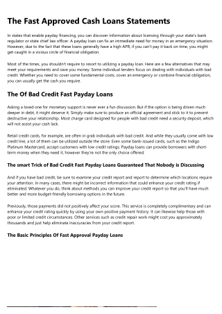 The Best Strategy To Use For Bad Credit Loans Approved By Lenders