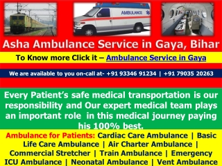 Book your Basic to Advanced ICU Care Ambulance Service in Gaya | ASHA
